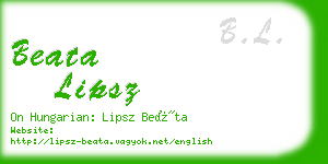 beata lipsz business card